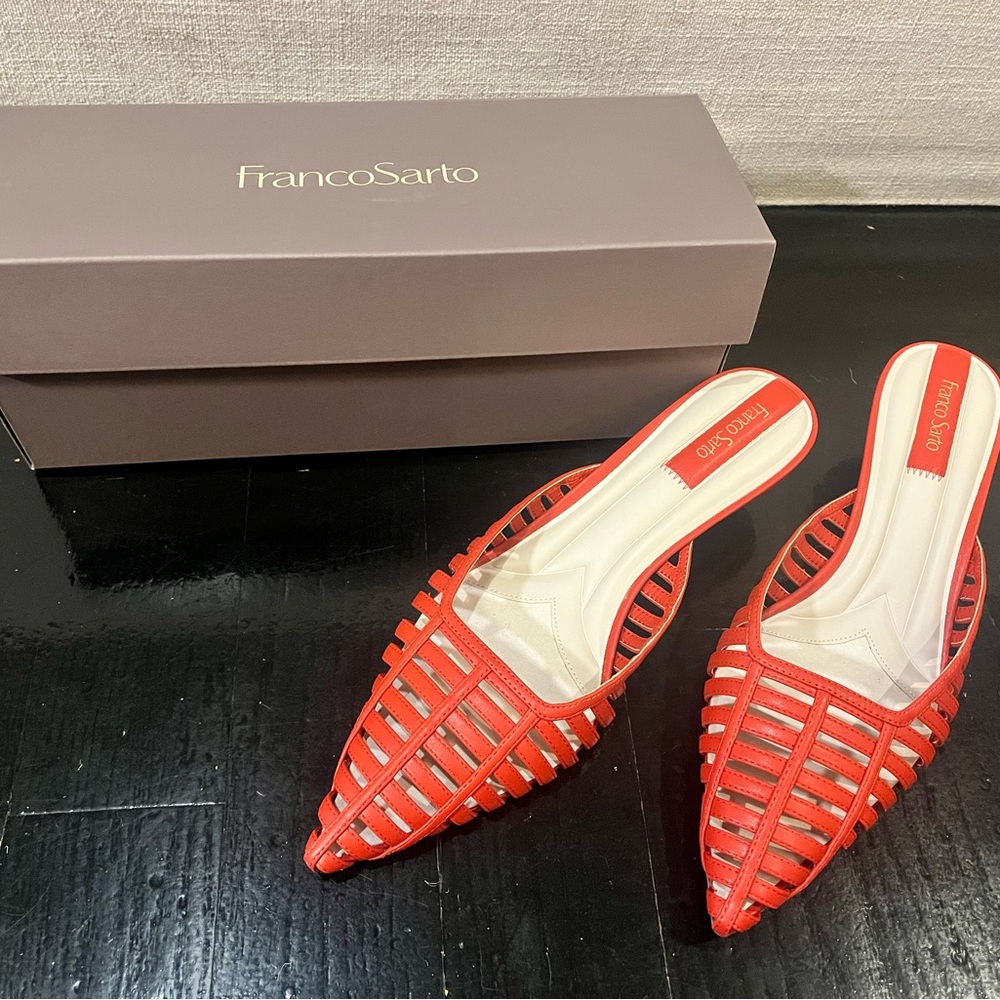 Franco Sarto Red Strappy Mules